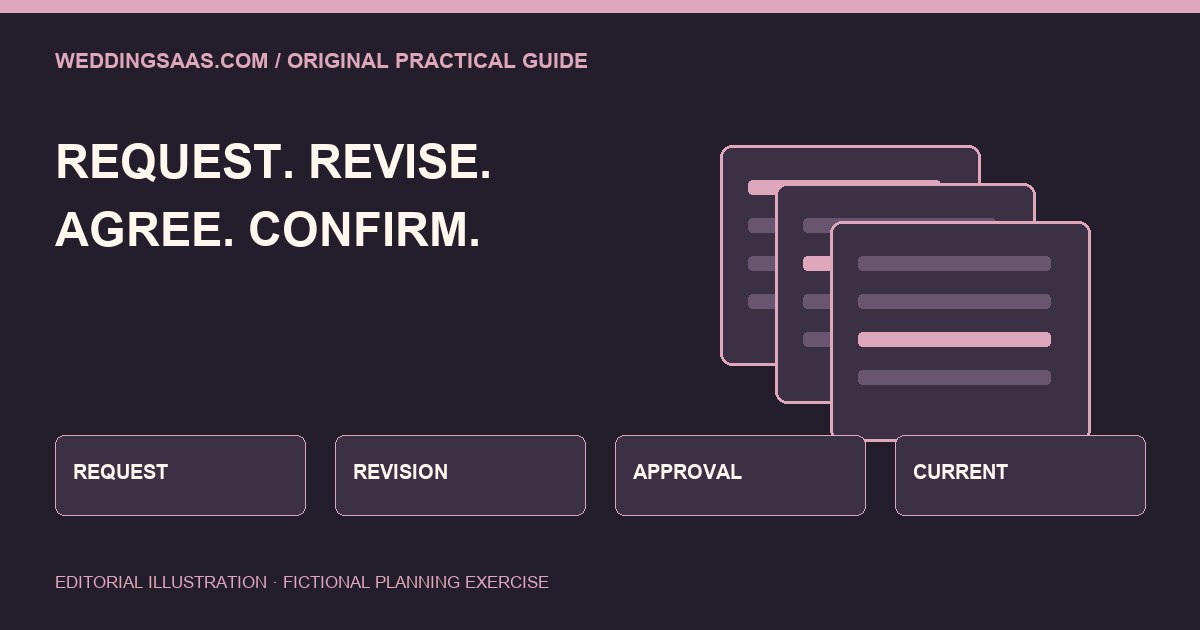 Original WeddingSaaS explanatory diagram for request, revision, approval and confirmation